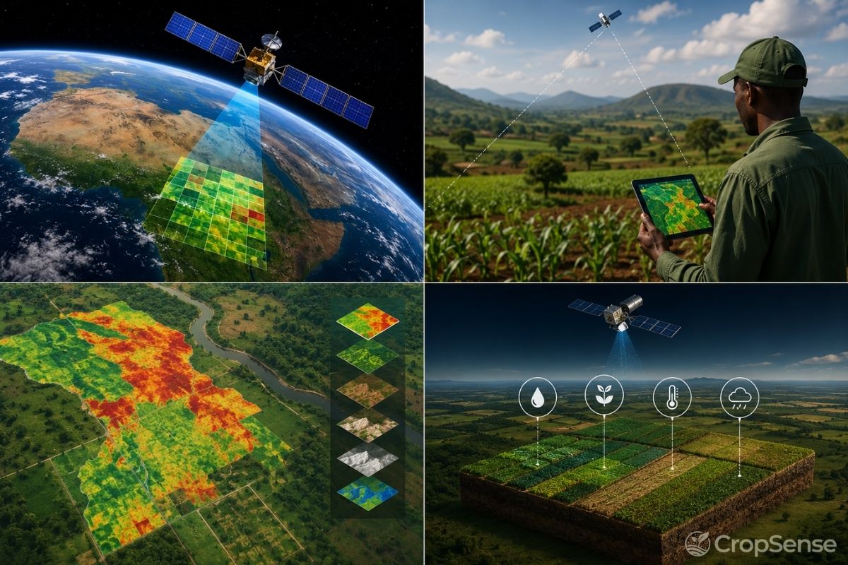 Satellite Earth observation imagery over African farmland